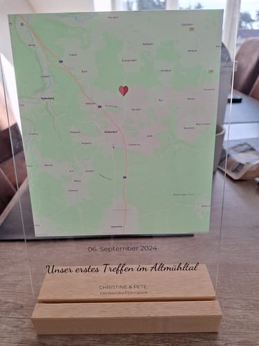 Kundenbewertung mit Foto zu "Unser Ereignis" - Personalisierte Acryltafel