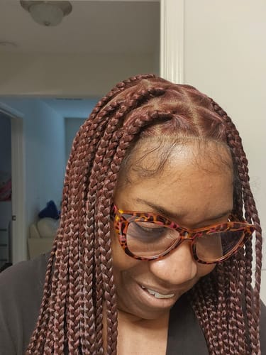 Customer photo review of Fancivivi 36"Large Box Braided Wig - Full Handmade Over Hip-Length (US only)