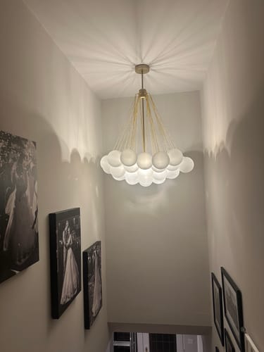 Customer photo review of Modern Hanging Glass Cluster Bubble Chandelier Light
