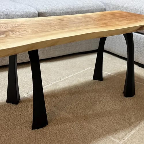 Customer photo review of 117 Uzar 16" Live Edge Bench Legs