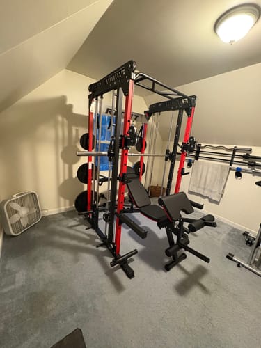 Customer photo review of RitFit M1 Multi-Functional Smith Machine 2.0 with Cable Crossover System and Squat Rack for Home Gym