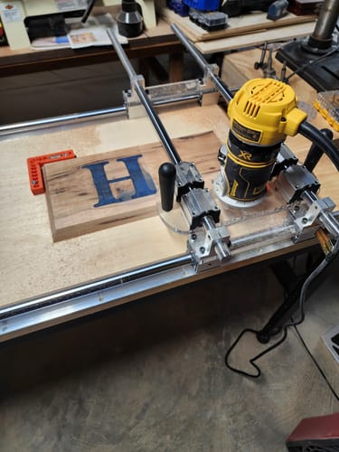 Customer photo review of 36x32" Trim Router Sled Kit - Box 1 - Rails, Bars, Hardware