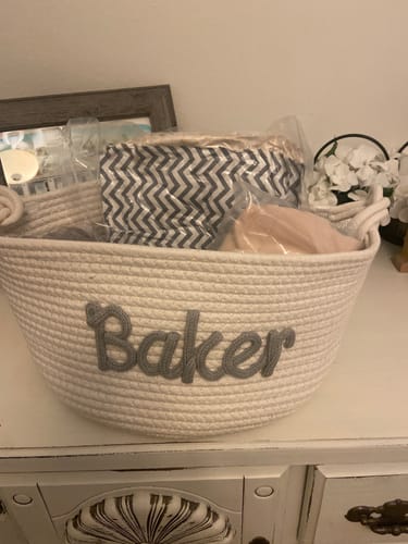 Lora W. review of Baby Knits™ Personalized Knitted Basket image 1 out of 1