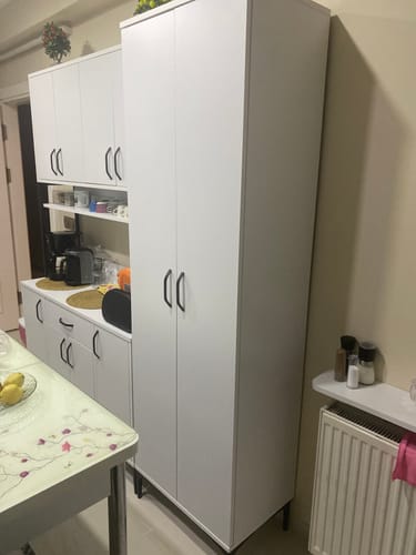Customer photo review of Rani JE110 Çok Amaçlı Dolap 2 Kapaklı 5 Raflı Banyo Kiler Mutfak Dolabı Beyaz