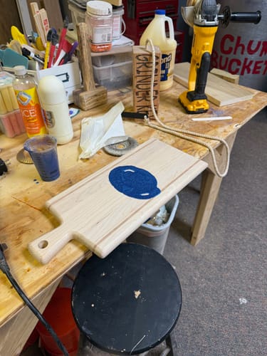 Customer photo review of Mini Handles - Acrylic Router Templates For Cheese Boards