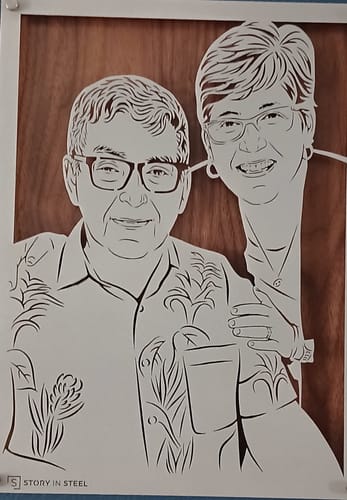 Customer photo review of Custom Metal Portrait