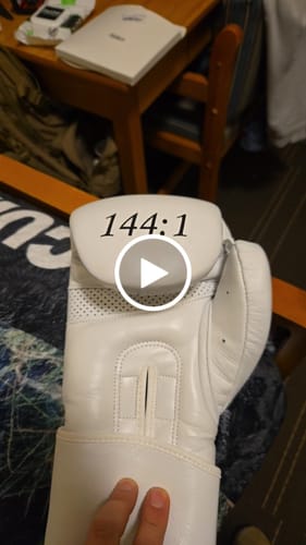 Customer video review of Custom White Genuine Leather Boxing Training Gloves C26