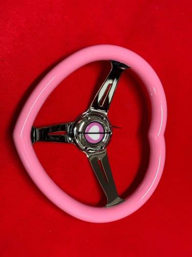 Customer photo review of Pink Heart Steering Wheel 350mm High Quality