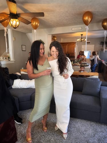 Customer photo review of Knit Off-Shoulder Sweater Maxi Dress