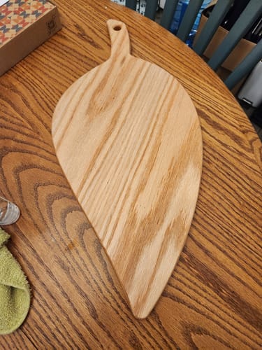 Customer photo review of 23.5x11" Leaf Serving Board Acrylic Router Template