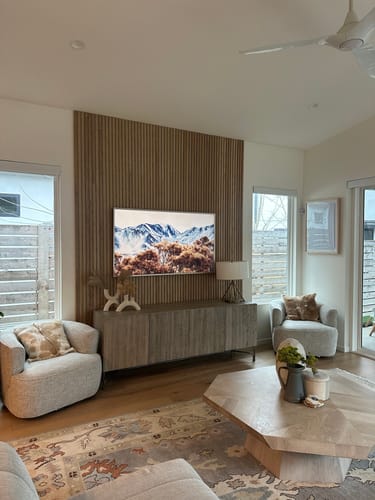 Customer photo review of Acoustic Slat Wall Panel | Natural Oak with Gray Felt | Premium 3-sided Wood Veneer