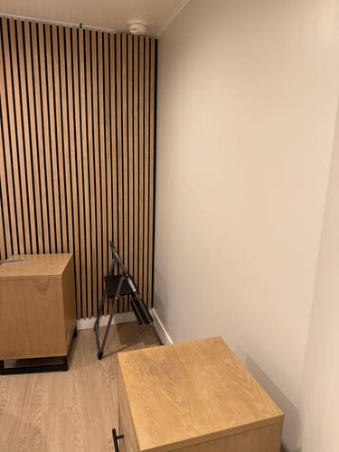 Customer photo review of Acoustic Slat Wall Panel | Natural Oak | Premium 3-sided Wood Veneer