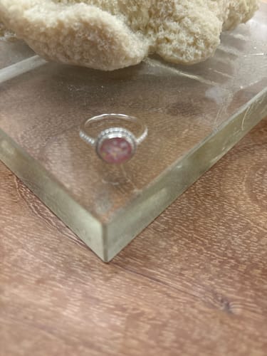 Customer photo review of Bedazzled Circle Opal Cremation Ring