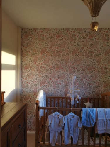 Customer photo review of April - Kids Cute Rabbit, Chicks & Floral Plants Sketches Wallpaper