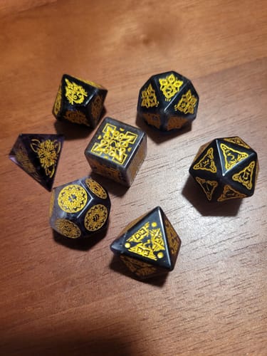 Customer photo review of Moroccan Purple Fluorite Stone Dice Set - Dice Around the World Collection