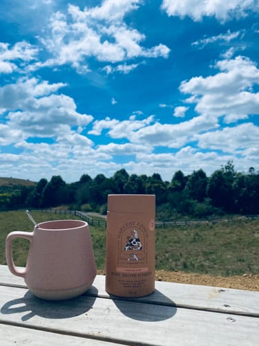 Customer photo review of Chocolate Bone Broth Powder