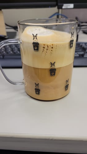 Customer photo review of Binky Glass Mug (15 oz)