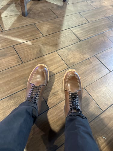 Customer photo review of Indiana Jones MocToe Boot -luosjiet®boots - Tan Refresh Waxy