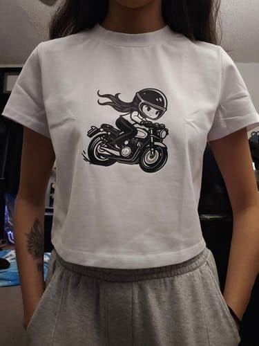 Customer photo review of Biker Vybes Baby Tee