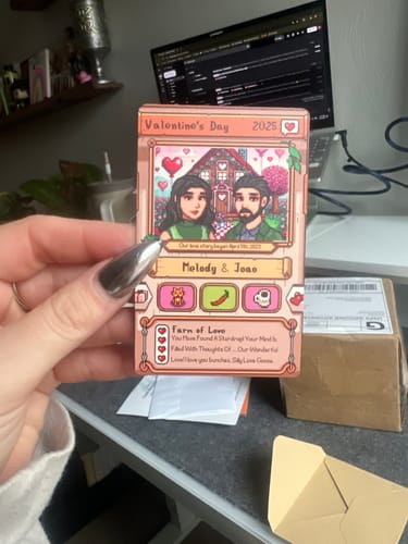 Customer photo review of Custom Farmers Metal Card – Personalized Gift for Couples