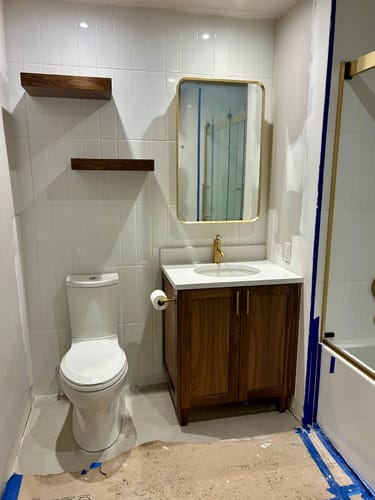 Customer photo review of American Black Walnut Floating Shelf