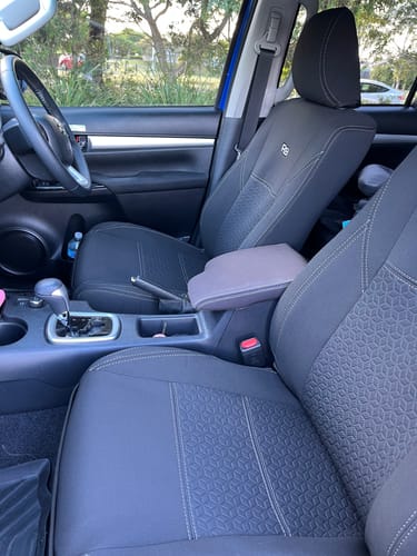 Customer photo review of Toyota HiLux 8th Gen (Cloth Seats) SR & SR5 Premium Neoprene 2x Front Seat Covers (Available)
