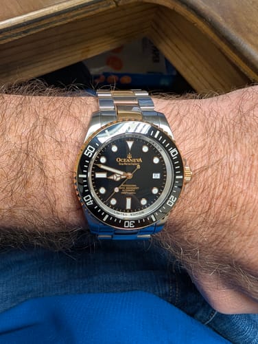 Customer photo review of Oceaneva Men's Deep Marine Explorer 1000M Pro Diver Watch Black and Rose Gold