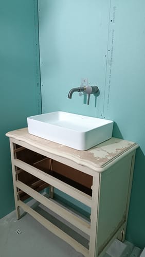 Customer photo review of Mitigeur salle de bain encastré gris brossé