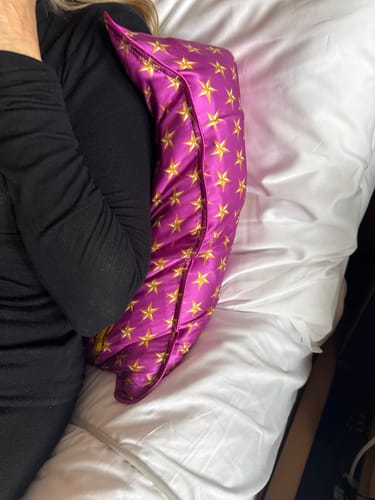 Customer photo review of Silk Pillowcase/ "Lucy & The Golden Swallows"