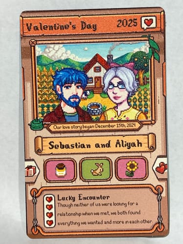 Customer photo review of Custom Farmers Metal Card – Personalized Gift for Couples