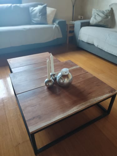 Customer photo review of Τραπεζάκια Σαλονιού Σετ 2 τμχ Βοηθητικά Τραπέζια Καφέ από Μασίφ Ξύλο Βιομηχανικό Στιλ 1320391