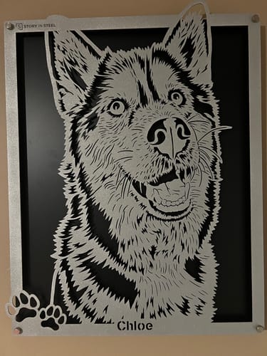 Customer photo review of Custom Pet Metal Portrait