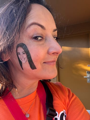 Customer photo review of Custom Photo Face Temporary Tattoo