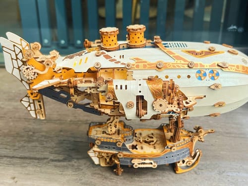 Customer photo review of Victorian Fantasy Steampunk Airship 3D Wooden Puzzle