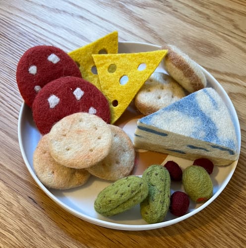 Customer photo review of Felt Charcuterie Cheese Platter Play Food Set