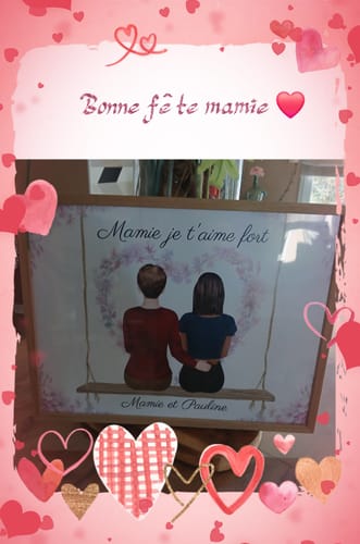 Customer photo review of Affiche Personnalisée - Mamie et Petits-enfants