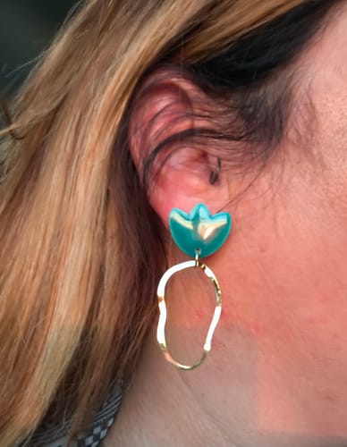 Bérangère V. review of Boucles Flora, vert-bleu image 1 out of 1