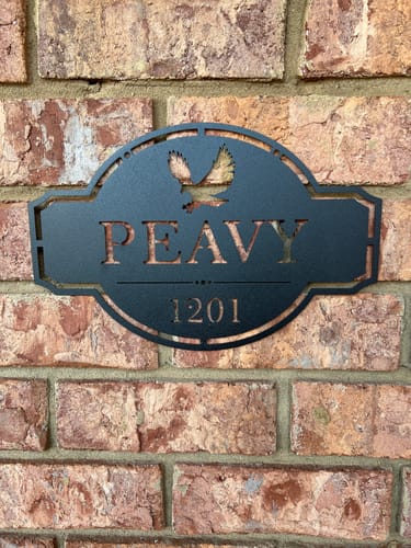 Customer photo review of Home on the Range Oversized Address Plaque - House Number Sign