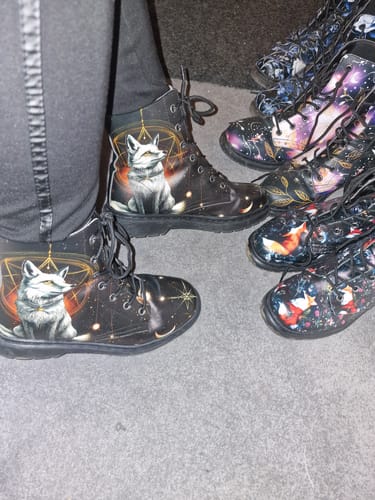 Customer photo review of Astral Fox Boots - Vegan Leather Doc-Style Boots with Durable Stitched on Soles