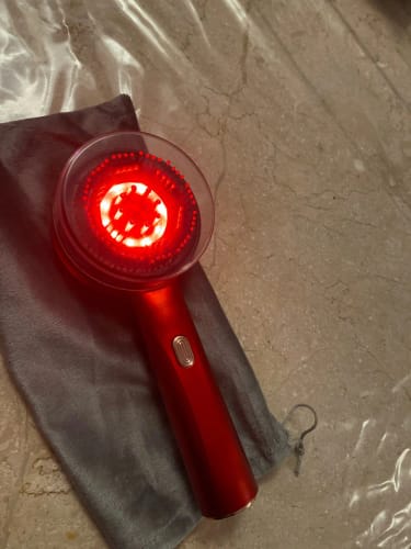 Customer photo review of GlowGrow: Red Light Massaging Brush