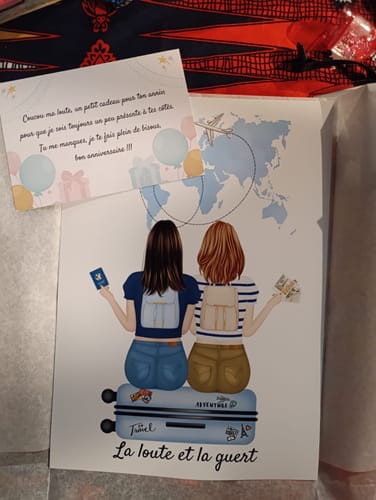 Customer photo review of Affiche Personnalisée - Meilleure Amie Voyage