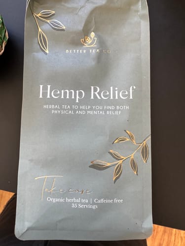 Customer photo review of Hemp Relief Tea