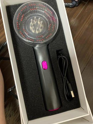 Customer photo review of GlowGrow: Red Light Massaging Brush