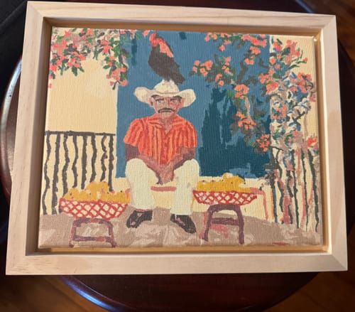 Customer photo review of Man and a Chicken (Mini)