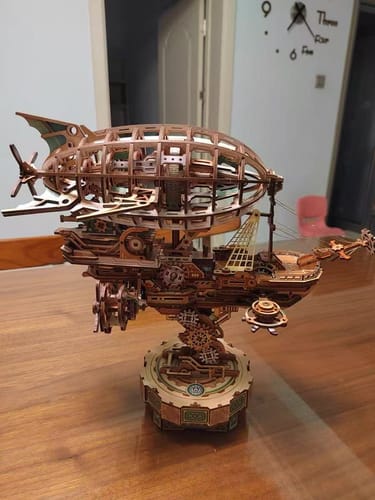 Customer photo review of Retro Steampunk Airship Transmission Model 3D Wooden Puzzle