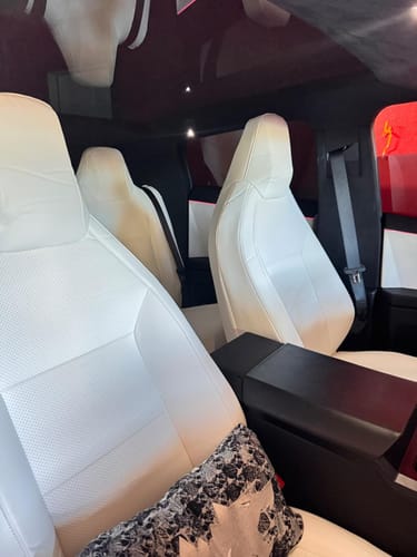 Customer photo review of EVAAM® Leather Full Seat Covers for Tesla Cybertruck