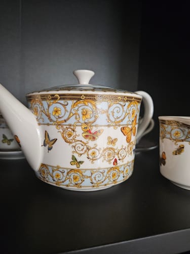 Customer photo review of Butterflies with Blue Ornament Fine Porcelain Tea Set