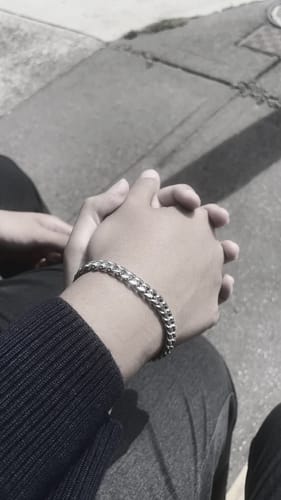 Customer photo review of Cuban Chain (White Gold) 8mm Set