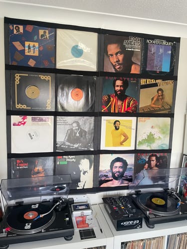Customer photo review of 12" Vinyl Record Display Frame - LP Wall Storage