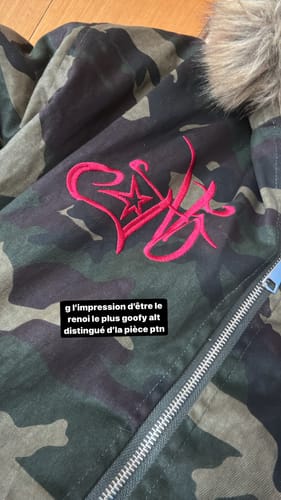 Customer photo review of Faux-Fur-Trim Camo Jacket